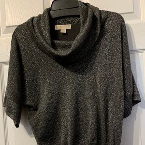 Michael Kors || Black Cowl Neck Metallic Sparkle Sweater (M)
